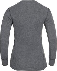 Rückansicht von Odlo ACTIVE WARM ECO Funktionsshirt Damen odlo steel grey melange