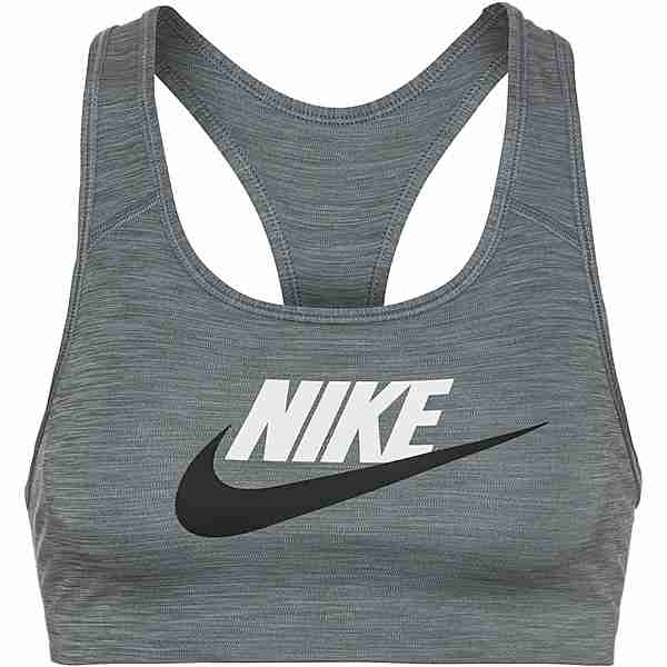 Nike Dri-FIT Swoosh FUTURA Sport-BH Damen smoke grey-htr-white-black