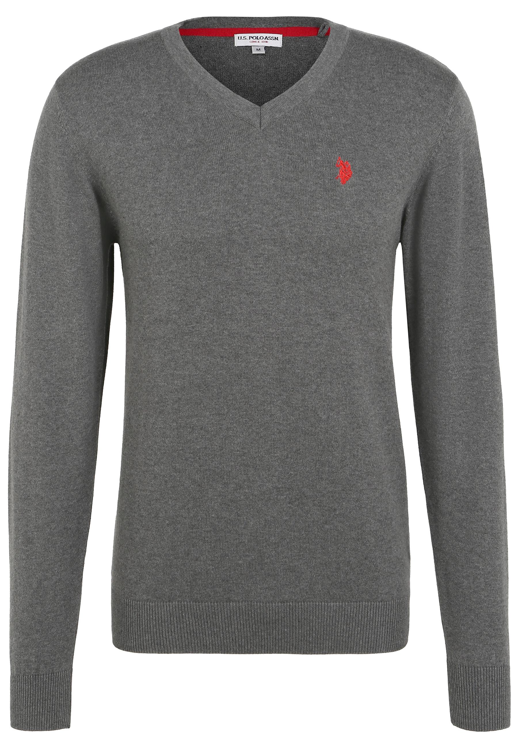 U.S. Polo Assn. V-Ausschnitt Strickpullover Herren anthrazit