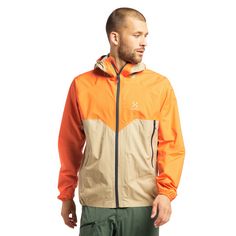 Rückansicht von Haglöfs L.I.M PROOF Multi Jacket Hardshelljacke Herren Flame Orange/Sand