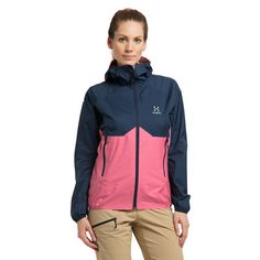 Rückansicht von Haglöfs L.I.M PROOF Multi Jacket Hardshelljacke Damen Tarn Blue/Tulip Pink