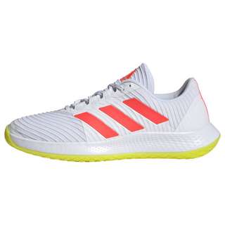 adidas ForceBounce Handballschuh Fitnessschuhe Damen Cloud White / Solar Red / Acid Yellow