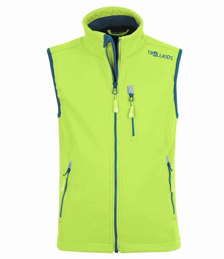 Trollkids Trollkids Trollfjord Outdoorweste Kinder - Limegelb/Petrolblau - 0 | SportScheck