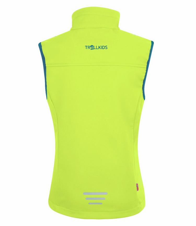 Trollkids Trollkids Trollfjord Outdoorweste Kinder - Limegelb/Petrolblau - 0 | SportScheck