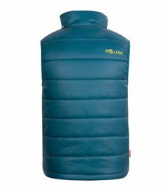 Rückansicht von Trollkids Trondheim Outdoorweste Kinder Petrolblau/Limette