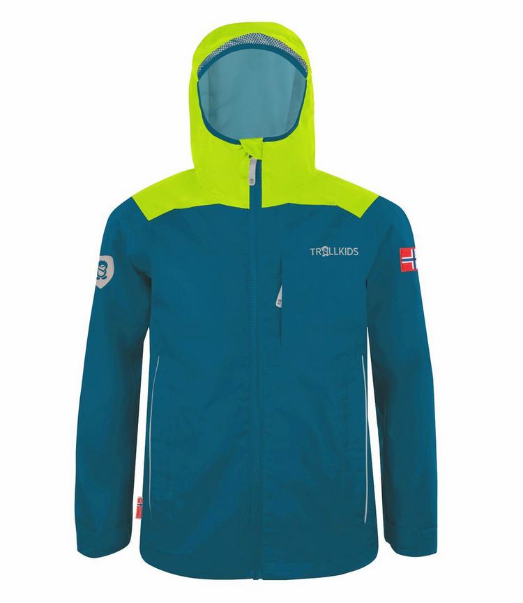 Trollkids Trollkids Bergen Regenjacke Kinder - Petrolblau/Lime - 0 | SportScheck