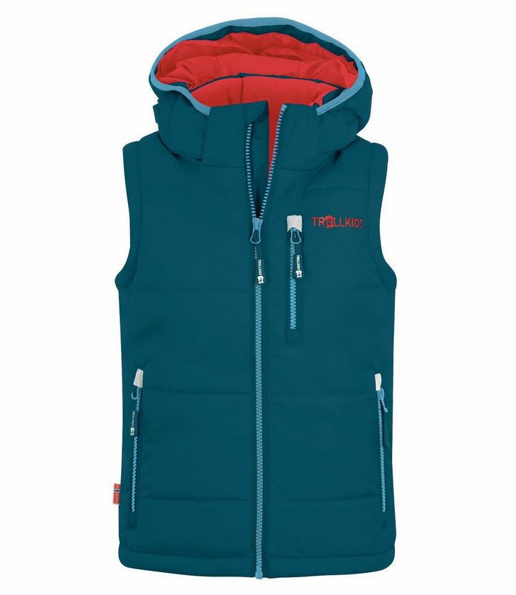 Trollkids Trollkids Narvik Outdoorweste Kinder - Petrolblau/Rot - 0 | SportScheck