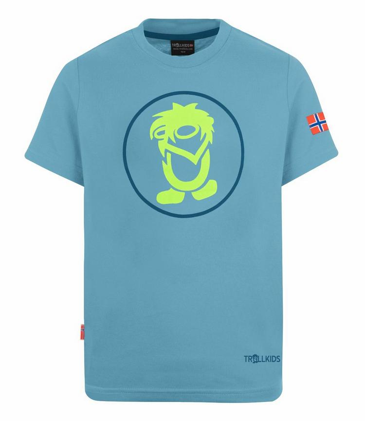 Trollkids Trollkids Troll T T-Shirt Kinder - Delphinblau/Lime - 0 | SportScheck