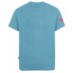 Rückansicht von Trollkids Troll T T-Shirt Kinder Delphinblau/Lime