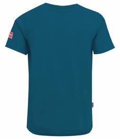 Rückansicht von Trollkids Windrose T T-Shirt Kinder Petrolgrün/Lime