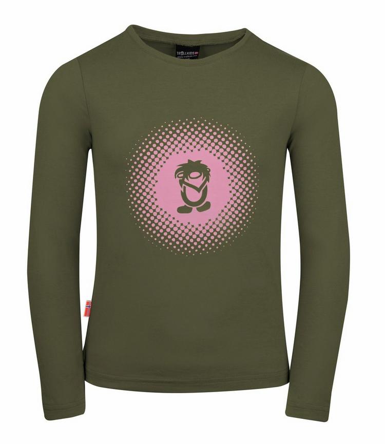 Trollkids Trollkids Pointillism Longshirt M&auml;dchen - Oliv/Antik-Rosa - 0 | SportScheck