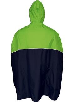 Rückansicht von PRO-X-elements TRENTO Poncho Neongrün/Marine