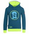 Trollkids Troll Hoodie Kinder - Petrolblau/Gr&uuml;n