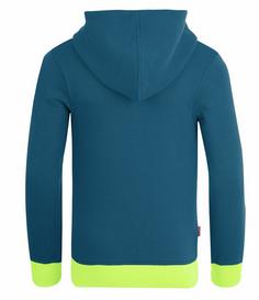 Rückansicht von Trollkids Troll Hoodie Kinder Petrolblau/Grün