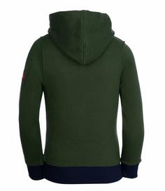 Rückansicht von Trollkids Troll Hoodie Kinder Waldgrün/Marineblau