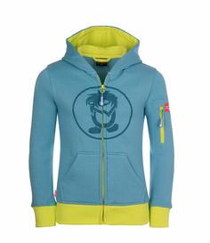 Trollkids Sortland Hoodie Kinder Delphinblau/Lime