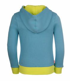 Rückansicht von Trollkids Sortland Hoodie Kinder Delphinblau/Lime