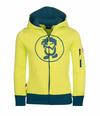 Trollkids Sortland Hoodie Kinder - Limegelb/Petrolblau