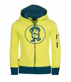 Trollkids Sortland Hoodie Kinder Limegelb/Petrolblau