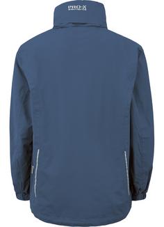 Rückansicht von PRO-X-elements FINN Regenjacke Kinder Vintage Indigo-Blau