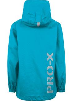 Rückansicht von PRO-X-elements FLASHY Regenjacke Kinder Neontürkis