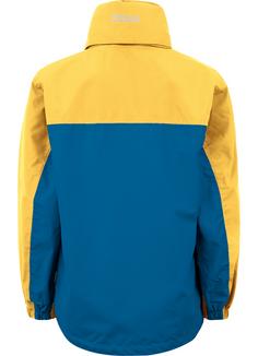 Rückansicht von PRO-X-elements TANIS Regenjacke Kinder Solar/Blue Saphir-Gelb