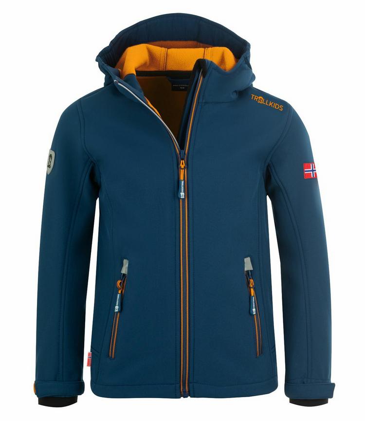 Trollkids Trollkids Trollfjord Softshelljacke Kinder - Mystisches Blau/Goldgelb - 0 | SportScheck