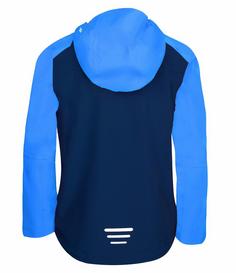Rückansicht von Trollkids Haugesund Regenjacke Kinder Marineblau / Mittelblau