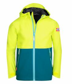 Trollkids Haugesund Regenjacke Kinder Limegelb/Petrolblau