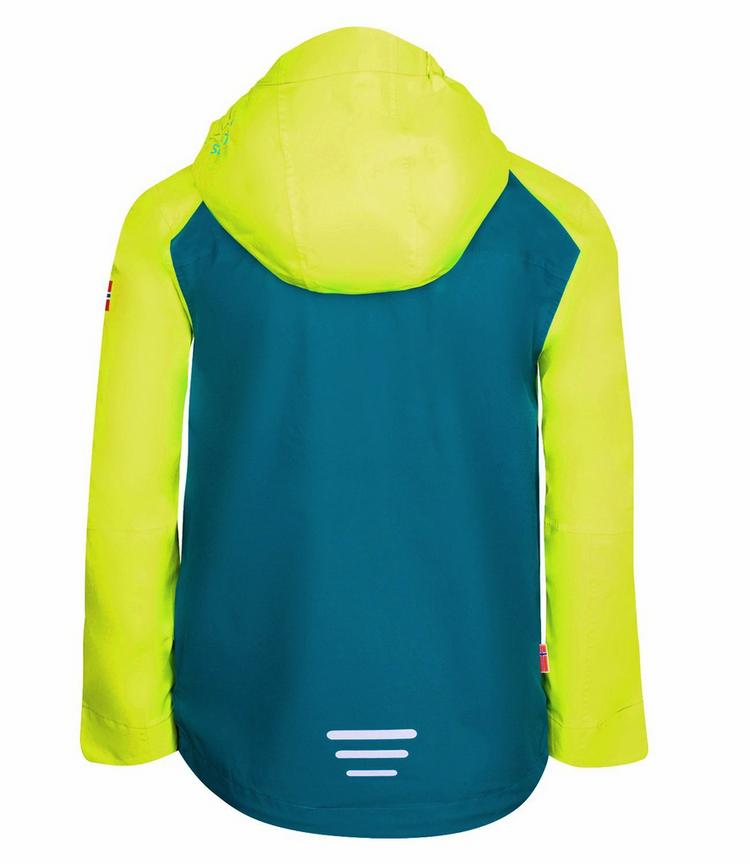 Trollkids Trollkids Haugesund Regenjacke Kinder - Limegelb/Petrolblau - 0 | SportScheck