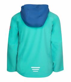 Rückansicht von Trollkids Haugesund Regenjacke Kinder Mitternachtsblau / Minze dunkel