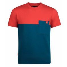 Trollkids Bergen T-Shirt Kinder Petrolblau/Rot