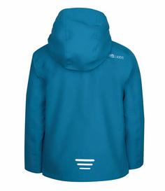 Rückansicht von Trollkids Bergen Regenjacke Kinder Petrolgrün/Lime