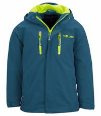 Trollkids Sognefjord PRO Regenjacke Kinder - Petrolgr&uuml;n/Lime