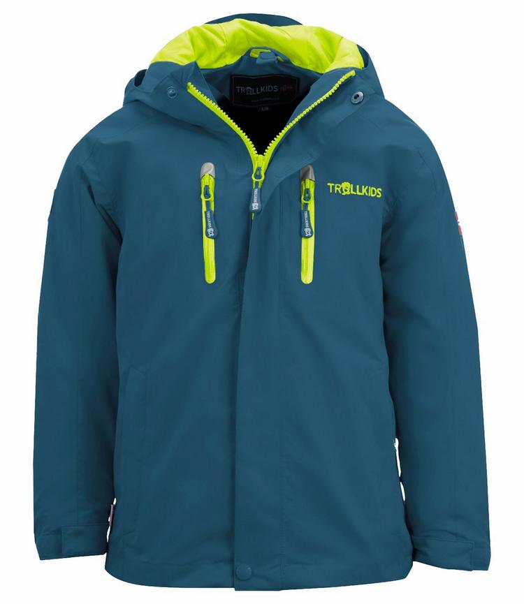 Trollkids Trollkids Sognefjord PRO Regenjacke Kinder - Petrolgr&uuml;n/Lime - 0 | SportScheck