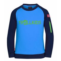 Trollkids Sandefjord Funktionssweatshirt Kinder Marineblau / Grün