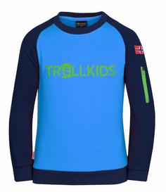 Trollkids Sandefjord Funktionssweatshirt Kinder Marineblau / Grün