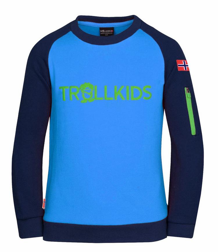 Trollkids Trollkids Sandefjord Funktionssweatshirt Kinder - Marineblau / Gr&uuml;n - 0 | SportScheck