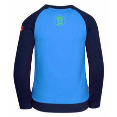 Rückansicht von Trollkids Sandefjord Funktionssweatshirt Kinder Marineblau / Grün