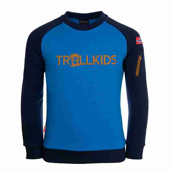 Trollkids Sandefjord Funktionssweatshirt Kinder Azurblau/Bronze