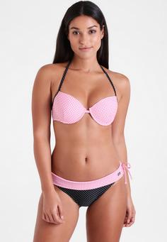 Rückansicht von Buffalo Push-Up-Bikini-Top Bikini Oberteil Damen rosa-schwarz