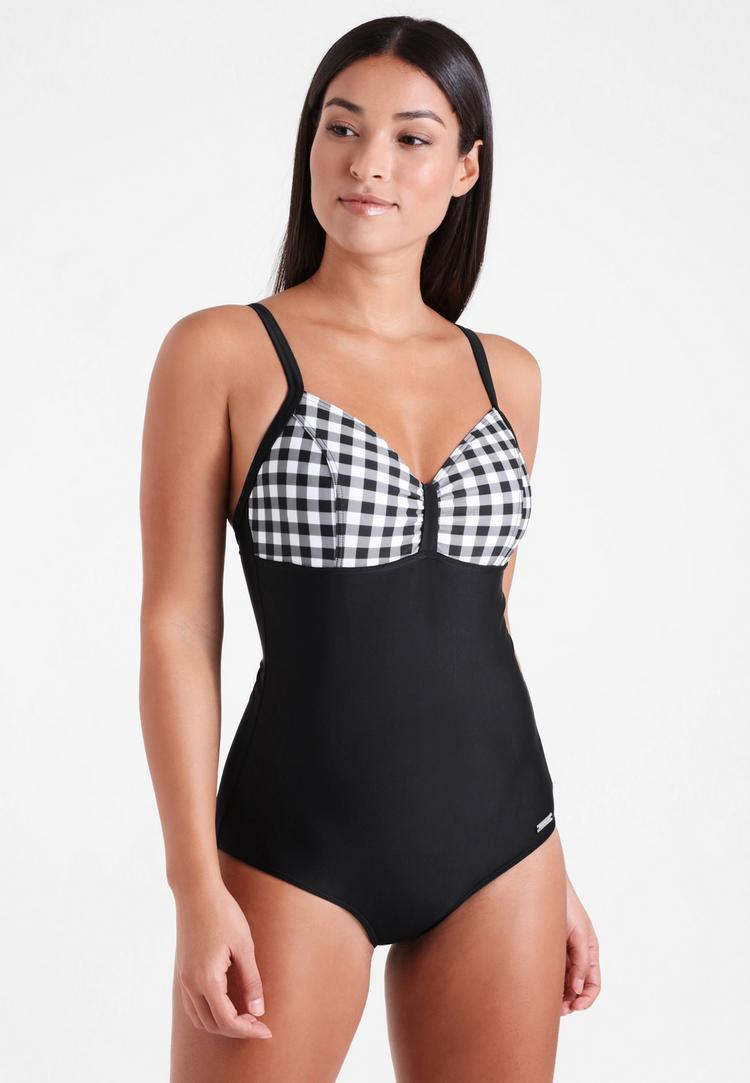 Lascana Lascana Badeanzug Badeanzug Damen - schwarz-wei&szlig; - 1 | SportScheck