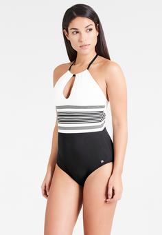 Rückansicht von JETTE Badeanzug Badeanzug Damen schwarz-weiß