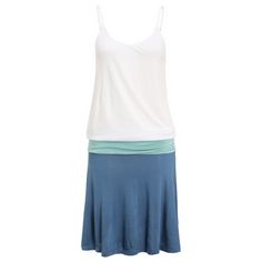 BEACH TIME Strandkleid Trägerkleid Damen weiß-türkis-blau