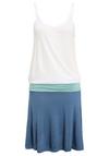 BEACH TIME Strandkleid Tr&auml;gerkleid Damen - wei&szlig;-t&uuml;rkis-blau