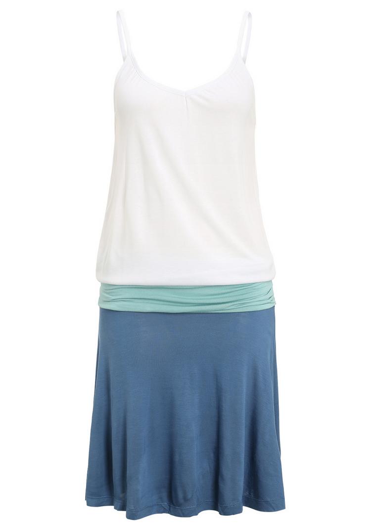 BEACH TIME BEACH TIME Strandkleid Tr&auml;gerkleid Damen - wei&szlig;-t&uuml;rkis-blau - 0 | SportScheck