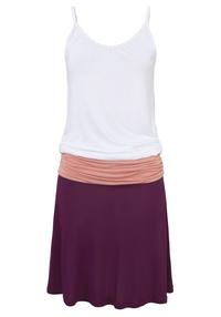 BEACH TIME Strandkleid Tr&auml;gerkleid Damen - bordeaux - apricot