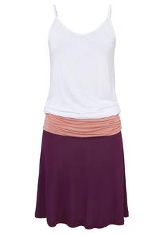 BEACH TIME Strandkleid Tr&auml;gerkleid Damen bordeaux apricot