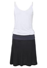 BEACH TIME Strandkleid Tr&auml;gerkleid Damen - schwarz-grau