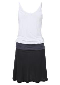 BEACH TIME Strandkleid Tr&auml;gerkleid Damen schwarz-grau